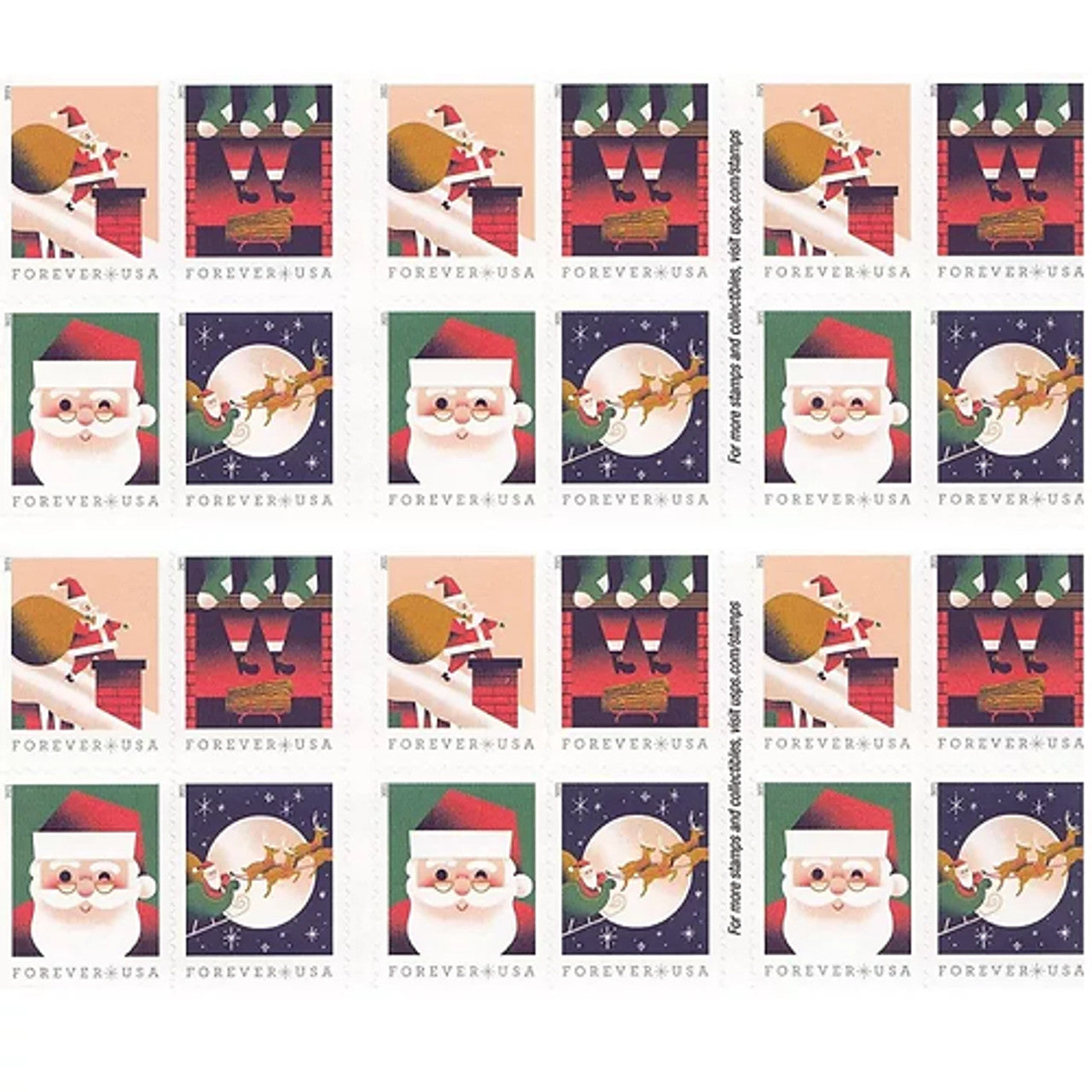 A Visit from St. Nick 2021 Forever Stamps (One Booklet of 20)