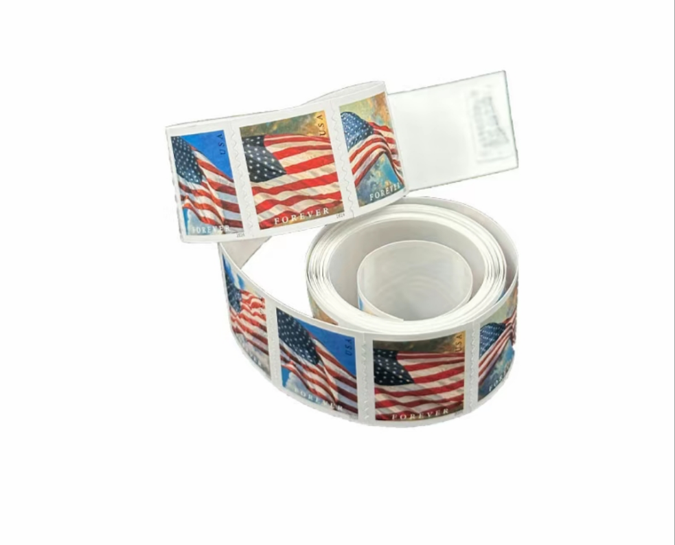 2024 American Flags Coil/roll of 100 Sealed USPS Forever Postage Stamps