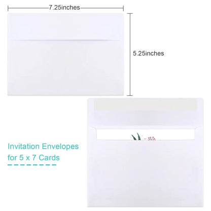 White A7 5x7" envelope (50 pack) printable