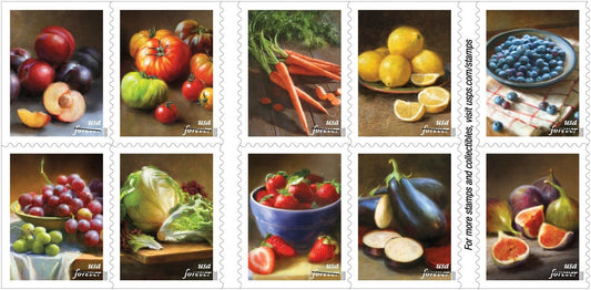 Summer Vegetables USPS Forever Postage Stamps (5) books of 20 (100 total)